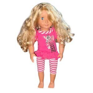 Our Generation 18 In Doll W/ Blond Curly Hair & Blue Eyes-2 Outfits-Used